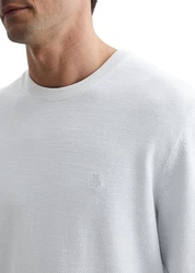 Marc O'Polo Rundhalspullover Grau/Hellblau