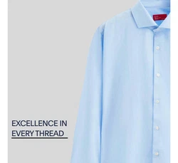 D'S DAMAT Businesshemd mit italienischem Kragen Hellblau/Blau