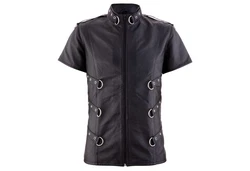 The Black Rose Hemdjacke Lederhemd Sinan Schwarz