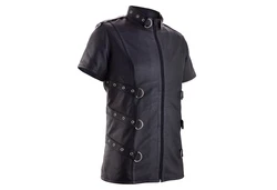 The Black Rose Hemdjacke Lederhemd Sinan Schwarz