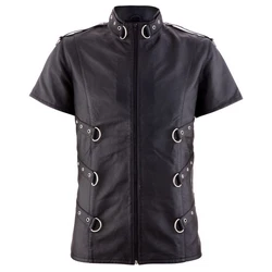 The Black Rose Hemdjacke Lederhemd Sinan Schwarz