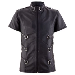 Hemdjacke - Lederhemd Sinan - Schwarz XL veganes Leder