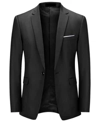 Allthemen Sakko Herren Anzugjacke Slim Fit Business Schwarz/Dunkelgrau