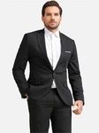 Allthemen Sakko Herren Anzugjacke Slim Fit Business Schwarz/Dunkelgrau