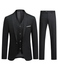 Allthemen Anzug Herren Slim Fit Businessanzug Dunkelgrau/Schwarz/Grau