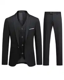 Anzug (3 tlg, Anzug Set) Herren Slim Fit Anzge Komplett 3 Teilig moderner Businessanzug