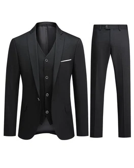Allthemen Anzug Herren Slim Fit Businessanzug Dunkelgrau/Schwarz/Grau