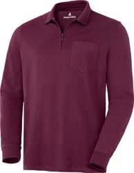 Jacques Britt Langarm-Poloshirt Superweich Dunkelrot/Bordeaux
