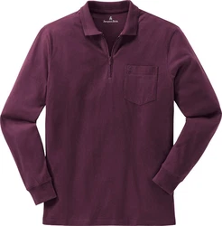 Jacques Britt Langarm-Poloshirt Superweich Dunkelrot/Bordeaux