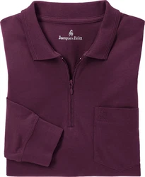 Jacques Britt Langarm-Poloshirt Superweich Dunkelrot/Bordeaux