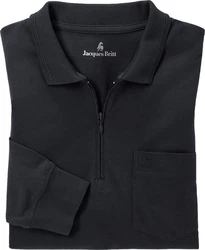 Jacques Britt Langarm-Poloshirt Superweich Schwarz/Blau/Dunkelblau/Dunkelgrau