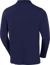 Jacques Britt Langarm-Poloshirt Superweich Dunkelblau/Blau