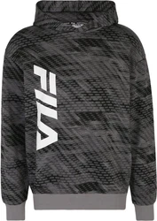 Fila Kapuzenpullover Taviano Aop Hoody Schwarz/Rot/Dunkelgrau/Grau