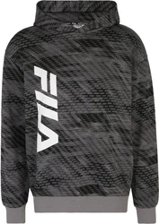 Fila Kapuzenpullover Taviano Aop Hoody Schwarz/Rot/Dunkelgrau/Grau