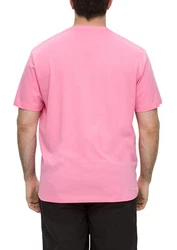 s.Oliver Kurzarmshirt T-Shirt mit Logo-Print Rosa