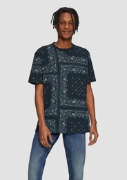 Kurzarmshirt Modisches T-Shirt mit Paisley-Print