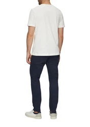 s.Oliver Kurzarmshirt mit Frontprint Artwork Weiß/Creme/Blau