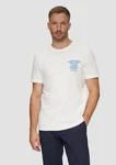 s.Oliver Kurzarmshirt mit Frontprint Artwork Weiß/Creme/Blau