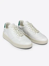 VEJA V-90 Sneaker Weiß/Dunkelgrün/Creme/Beige/Grün