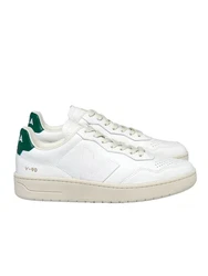 VEJA V-90 Sneaker Weiß/Dunkelgrün/Creme/Beige/Grün