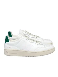 VEJA V-90 Sneaker Weiß/Dunkelgrün/Creme/Beige/Grün