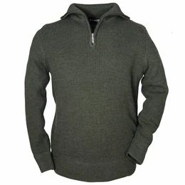 Longpullover Troyer Herren Schlupfpulli mit Rollkragen und Reiverschluss
