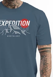 Neverless Print-Shirt Herren T-Shirt Outdoor Berge Wandern Naturliebhaber Expedition Blau/Hellblau