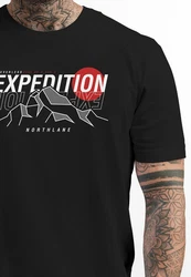Neverless Print-Shirt Herren T-Shirt Outdoor Berge Wandern Naturliebhaber Expedition Schwarz/Rosa/Rot/Braun