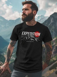 Neverless Print-Shirt Herren T-Shirt Outdoor Berge Wandern Naturliebhaber Expedition Schwarz/Rosa/Rot/Braun