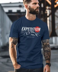 Neverless Print-Shirt Herren T-Shirt Outdoor Berge Wandern Naturliebhaber Expedition Blau/Dunkelblau/Hellblau