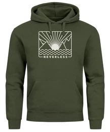 Hoodie Hoodie Herren Print Outdoor Grafik Line Art Berge Sonne Natur