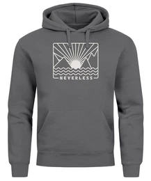 Hoodie Hoodie Herren Print Outdoor Grafik Line Art Berge Sonne Natur