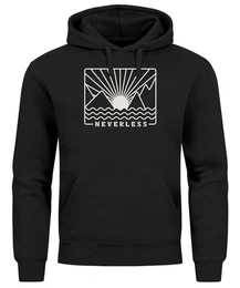 Hoodie Hoodie Herren Print Outdoor Grafik Line Art Berge Sonne Natur