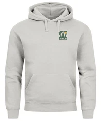 Neverless Hoodie Herren Backprint Berge Outdoor Wald Camping Grau/Türkis/Gelb/Silber/Khaki/Dunkelgrün/Braun