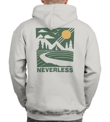 Neverless Hoodie Herren Backprint Berge Outdoor Wald Camping Grau/Türkis/Gelb/Silber/Khaki/Dunkelgrün/Braun