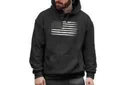 Neverless Hoodie Herren USA Flagge Print Retro Style Mnner Fashion Streetstyle Schwarz/Dunkelblau