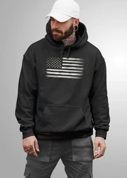 Neverless Hoodie Herren USA Flagge Print Retro Style Mnner Fashion Streetstyle Schwarz/Dunkelblau