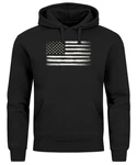 Neverless Hoodie Herren USA Flagge Print Retro Style Mnner Fashion Streetstyle Schwarz/Dunkelblau