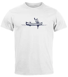 Neverless Print-Shirt Herren T-Shirt Familie Kanu Outdoor Fashion Streetstyle Dunkelblau/Blau/Weiß/Grau