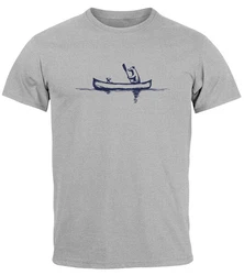 Neverless Print-Shirt Herren T-Shirt Familie Kanu Outdoor Fashion Streetstyle Grau/Dunkelgrau/Blau/Hellgrau/Dunkelblau