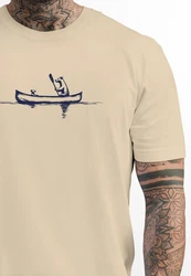 Neverless Print-Shirt Herren T-Shirt Familie Kanu Outdoor Fashion Streetstyle Khaki/Dunkelblau/Braun/Beige