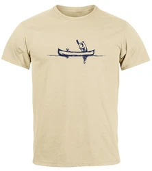 Neverless Print-Shirt Herren T-Shirt Familie Kanu Outdoor Fashion Streetstyle Khaki/Dunkelblau/Braun/Beige