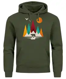 Hoodie Hoodie Herren Berge Br Natur Polygon Outdoor Printshirt Aufdruck