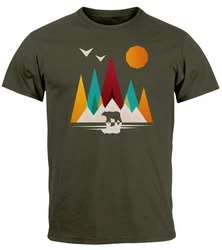 Neverless Print-Shirt Herren T-Shirt Berge Natur Polygon Outdoor 