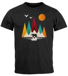 Print-Shirt Herren T-Shirt Berge Br Natur Polygon Outdoor Printshirt Aufdruck mit Print