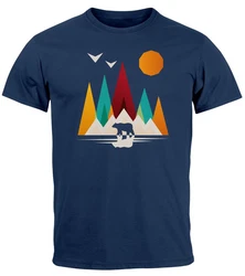 Neverless Print-Shirt Herren T-Shirt Berge Natur Polygon Outdoor 