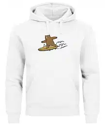 Hoodie Hoodie Herren Print Br Surfing Bear Aufdruck Motiv Kapuzen-Pullover