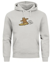 Hoodie Hoodie Herren Print Br Surfing Bear Aufdruck Motiv Kapuzen-Pullover