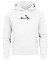 Neverless Hoodie Herren Familie Kanu Outdoor Print Dunkelblau/Blau/Weiß/Schwarz