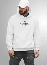 Neverless Hoodie Herren Familie Kanu Outdoor Print Dunkelblau/Blau/Weiß/Schwarz